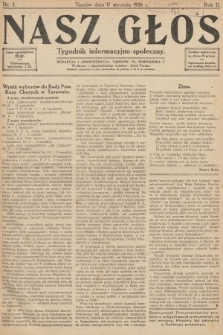 Nasz Głos : tygodnik informacyjno-społeczny. 1926, nr 3
