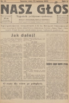 Nasz Głos : tygodnik polityczno-społeczny. 1926, nr 15