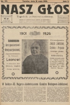 Nasz Głos : tygodnik polityczno-społeczny. 1926, nr 20