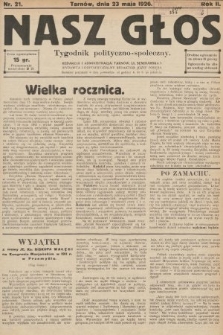 Nasz Głos : tygodnik polityczno-społeczny. 1926, nr 21