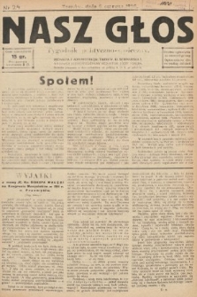 Nasz Głos : tygodnik polityczno-społeczny. 1926, nr 24