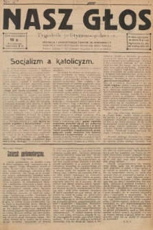 Nasz Głos : tygodnik polityczno-społeczny. 1926, nr 27