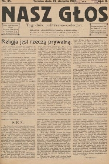 Nasz Głos : tygodnik polityczno-społeczny. 1926, nr 35