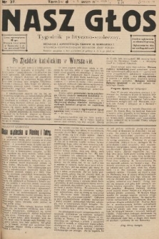 Nasz Głos : tygodnik polityczno-społeczny. 1926, nr 37