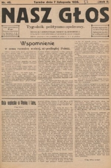Nasz Głos : tygodnik polityczno-społeczny. 1926, nr 46