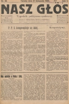 Nasz Głos : tygodnik polityczno-społeczny. 1926, nr 48