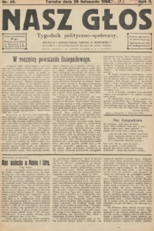Nasz Głos : tygodnik polityczno-społeczny. 1926, nr 49