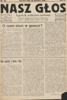 Nasz Głos : tygodnik polityczno-społeczny. 1926, nr 52
