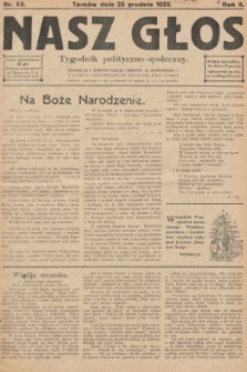 Nasz Głos : tygodnik polityczno-społeczny. 1926, nr 53