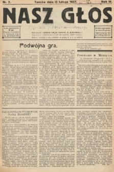 Nasz Głos : tygodnik polityczno-społeczny. 1927, nr 7