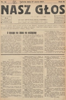 Nasz Głos : tygodnik polityczno-społeczny. 1927, nr 13
