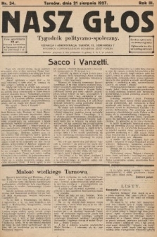 Nasz Głos : tygodnik polityczno-społeczny. 1927, nr 34