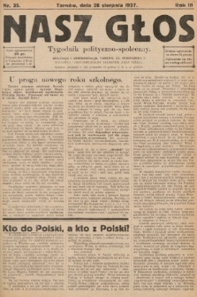 Nasz Głos : tygodnik polityczno-społeczny. 1927, nr 35