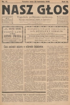 Nasz Głos : tygodnik polityczno-społeczny. 1928, nr 17