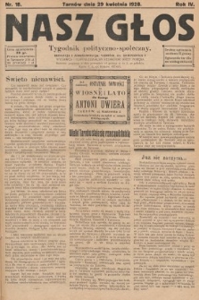 Nasz Głos : tygodnik polityczno-społeczny. 1928, nr 18