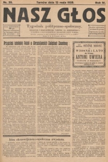 Nasz Głos : tygodnik polityczno-społeczny. 1928, nr 20