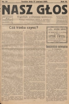 Nasz Głos : tygodnik polityczno-społeczny. 1928, nr 25