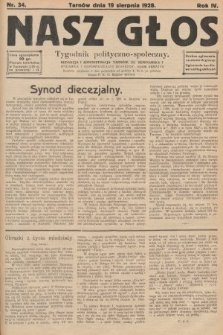 Nasz Głos : tygodnik polityczno-społeczny. 1928, nr 34