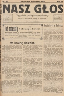 Nasz Głos : tygodnik polityczno-społeczny. 1928, nr 38