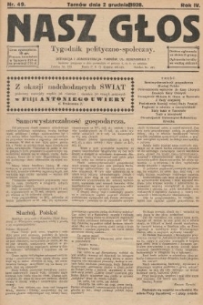 Nasz Głos : tygodnik polityczno-społeczny. 1928, nr 49