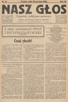 Nasz Głos : tygodnik polityczno-społeczny. 1928, nr 51