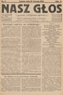 Nasz Głos : tygodnik polityczno-społeczny. 1929, nr 4