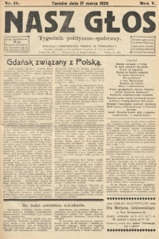 Nasz Głos : tygodnik polityczno-społeczny. 1929, nr 11