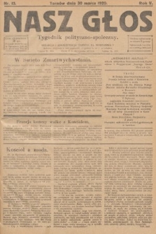 Nasz Głos : tygodnik polityczno-społeczny. 1929, nr 13