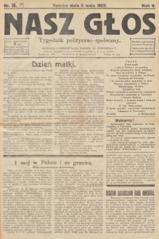 Nasz Głos : tygodnik polityczno-społeczny. 1929, nr 19