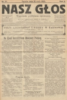 Nasz Głos : tygodnik polityczno-społeczny. 1929, nr 21