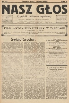 Nasz Głos : tygodnik polityczno-społeczny. 1929, nr 22