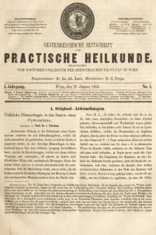 Oesterreichische Zeitschrift für Practische Heikunde. 1855, nr 1