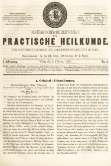 Oesterreichische Zeitschrift für Practische Heikunde. 1855, nr 4