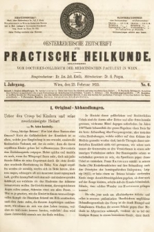Oesterreichische Zeitschrift für Practische Heikunde. 1855, nr 6