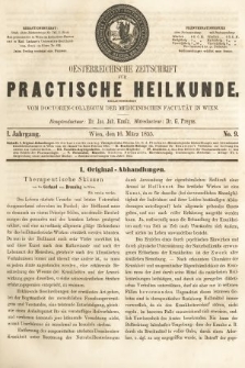Oesterreichische Zeitschrift für Practische Heikunde. 1855, nr 9