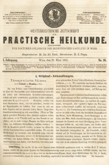 Oesterreichische Zeitschrift für Practische Heikunde. 1855, nr 10