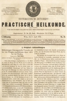 Oesterreichische Zeitschrift für Practische Heikunde. 1855, nr 12