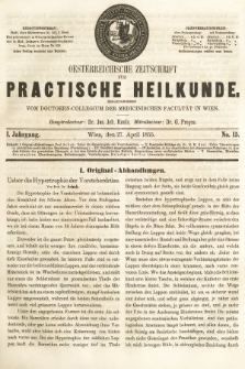Oesterreichische Zeitschrift für Practische Heikunde. 1855, nr 15
