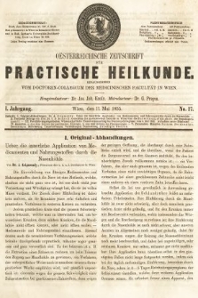 Oesterreichische Zeitschrift für Practische Heikunde. 1855, nr 17