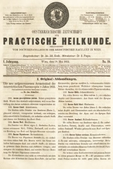 Oesterreichische Zeitschrift für Practische Heikunde. 1855, nr 18