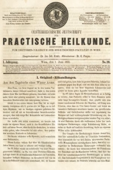 Oesterreichische Zeitschrift für Practische Heikunde. 1855, nr 20