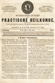 Oesterreichische Zeitschrift für Practische Heikunde. 1855, nr 21