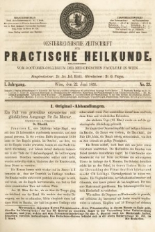 Oesterreichische Zeitschrift für Practische Heikunde. 1855, nr 23