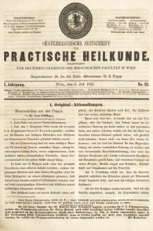 Oesterreichische Zeitschrift für Practische Heikunde. 1855, nr 25