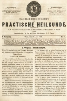 Oesterreichische Zeitschrift für Practische Heikunde. 1855, nr 27
