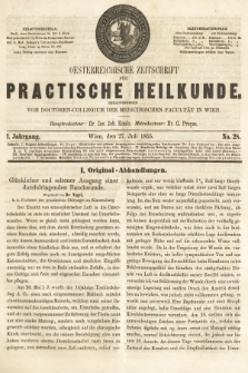 Oesterreichische Zeitschrift für Practische Heikunde. 1855, nr 28