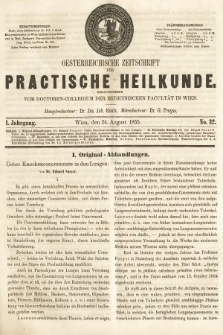 Oesterreichische Zeitschrift für Practische Heikunde. 1855, nr 32