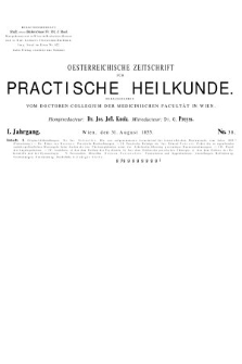 Oesterreichische Zeitschrift für Practische Heikunde. 1855, nr 33