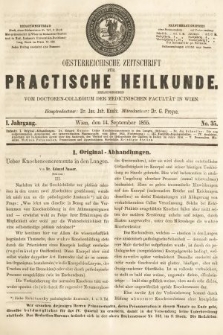 Oesterreichische Zeitschrift für Practische Heikunde. 1855, nr 35