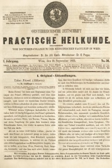 Oesterreichische Zeitschrift für Practische Heikunde. 1855, nr 36